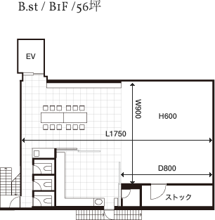 B.st / B1F /56坪